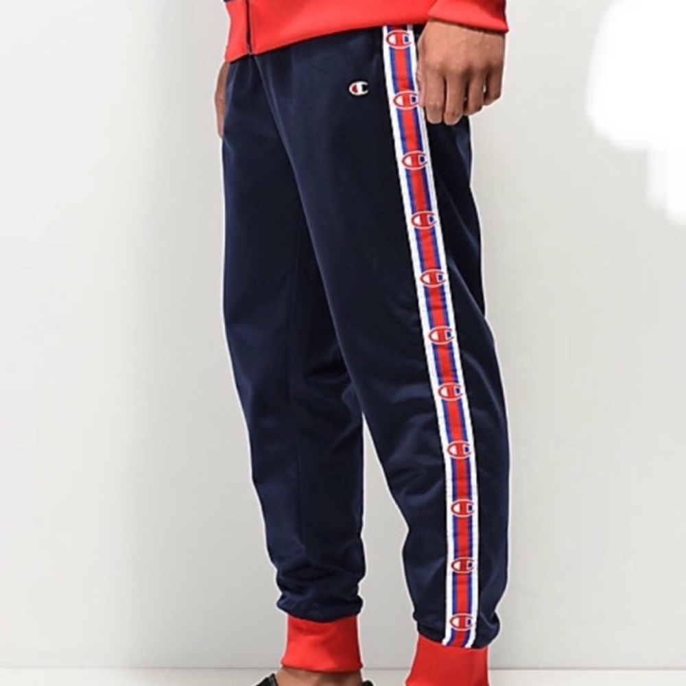 Retro Champion Taped Side Stripe Track Pants